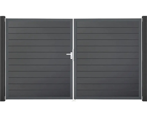 Dvoukřídlá brána z hliníku s klikou