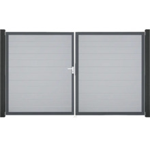 Dvoukřídlá brána z hliníku s vodorovnými lamelami