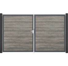 Dvojitá brána ze dřeva a kovu do zahrady