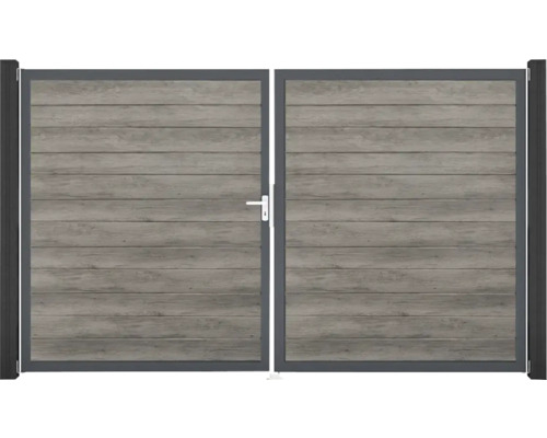 Dvojitá brána ze dřeva a kovu do zahrady