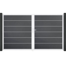 Dvoukřídlá brána s vodorovnými lamelami