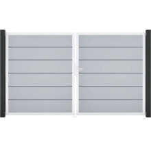 Dvoukřídlá brána s vodorovnými lamelami pro venkovní použití