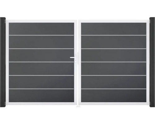 Dvoukřídlá brána s vodorovnými pruhy