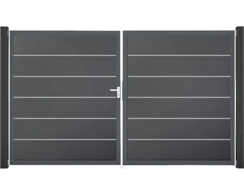 Dvoukřídlá brána s vodorovnými pruhy