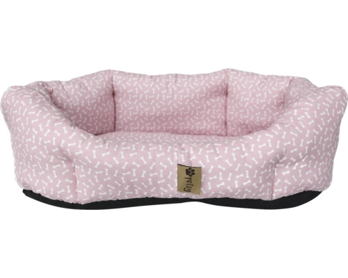 Polstrovaná psí postel se vzorem kostí