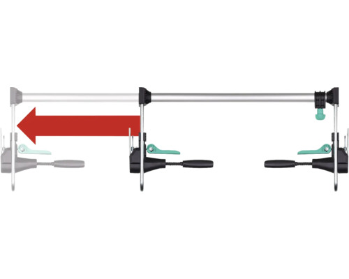 Řez výsuvné sprchové tyče s návodem k instalaci