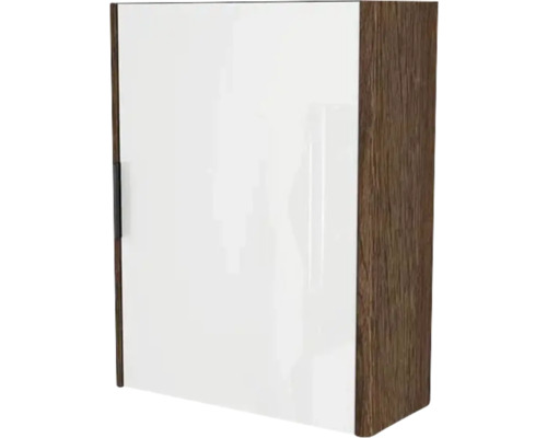 Zrcadlová skříňka bez osvětlení Devo Lotos pravá 48 x 20 x 62 cm dub hnědý Závěsná skříňka s jedněmi dveřmi a dřevěným rámem