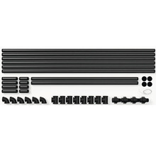 Trubková stavebnice s trubkami, rohovými kusy, T-kusy a dalším příslušenstvím