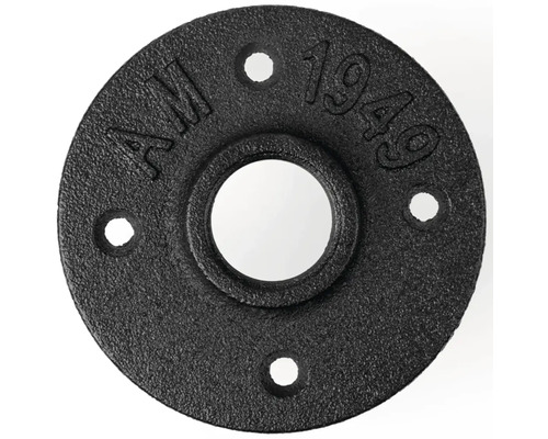 Černá litinová trubková příruba se čtyřmi upevňovacími otvory