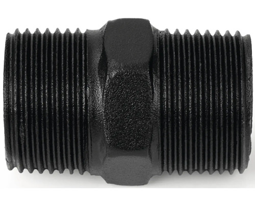 Černá ocelová závitová vsuvka pro sanitární instalace