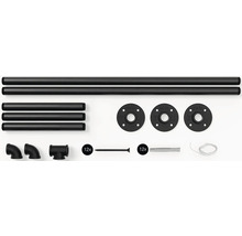 Stavebnice trubkové police s trubkami, rohy, přírubami, šrouby a hmoždinkami