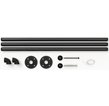 Trubková šatní tyč s trubkami, trubkovými spojkami, šrouby a hmoždinkami pro montáž na stěnu