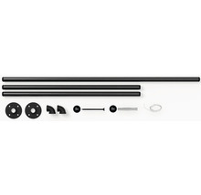 Sada trubkové police s trubkami, přírubami, rohy, šrouby, hmoždinkami a světelným řetězem