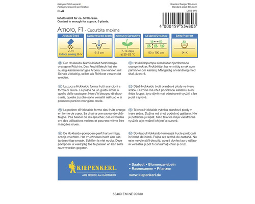 Balení semen dýně Hokkaido Amoro F1