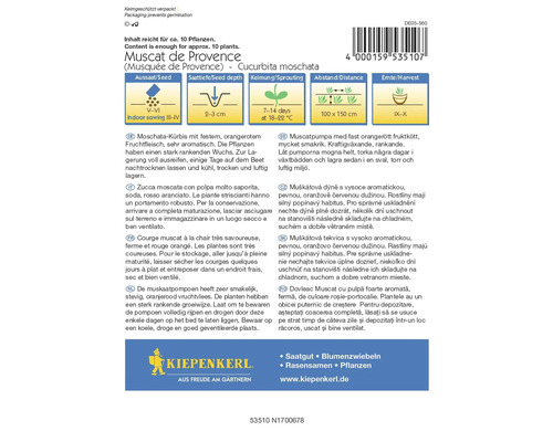 Balíček semen dýně Muškátová Provence