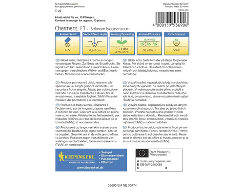 Sáček semen Charmant F1 Solanum lycopersicum