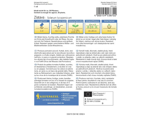 Balení semen rajčete Zlatava Solanum lycopersicum