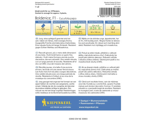 Balení semen dýně Boldenice F1