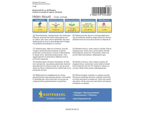Balení semen Helen Mount Viola cornuta