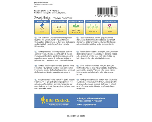 Balení směsi semen Kiepenkerl pro mák islandský