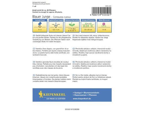 Sáček semen Chrpa modrá Blauer Junge