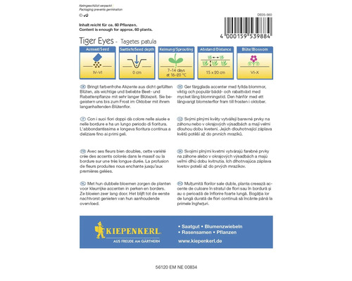 Balíček semen květin Aksamitník rozkladitý - tygří oko