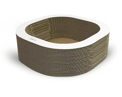 Škrabadlo pro kočky z kartonu s bílým rámem