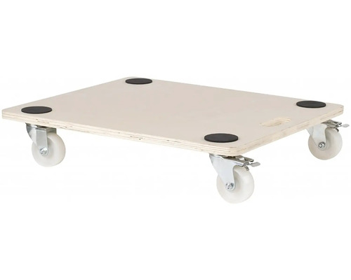 Transportní deska pro měkké podlahy 59x49 cm, nosnost 300 kg, 2x kolečko s brzdou, FSC®