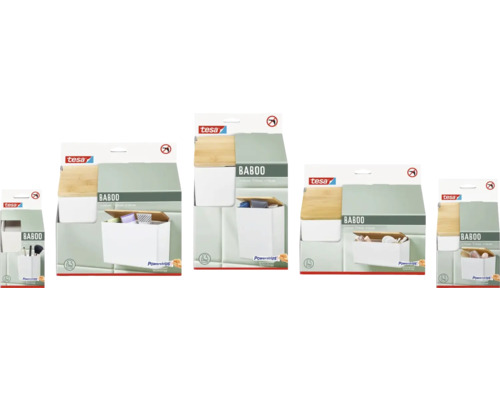 Několik úložných boxů Tesa Baboo v různých velikostech