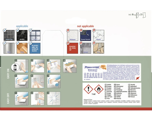 Informace o aplikaci lepicích pásek na různé povrchy a pokyny pro montáž a demontáž