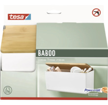 Úložný box Tesa Baboo s bambusovým víkem, montáž bez vrtání