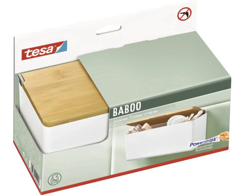 Úložný box Tesa Baboo s bambusovým víkem v balení