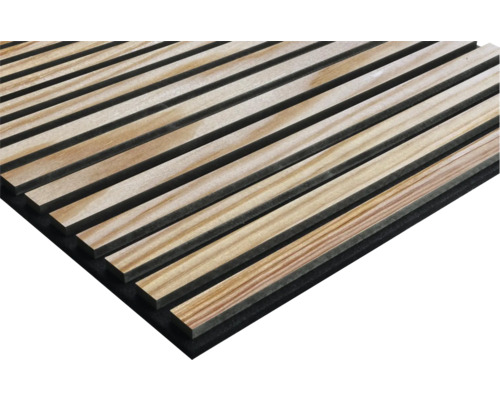 Akustický panel 18x560x560 mm modřín masivní Akustický panel s dřevěnými lamelami na plsti