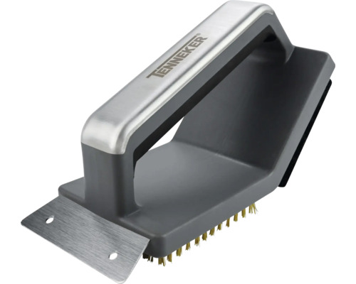 Čisticí kartáč na gril s rukojetí a škrabkou