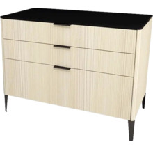 Komoda se třemi zásuvkami a černou deskou