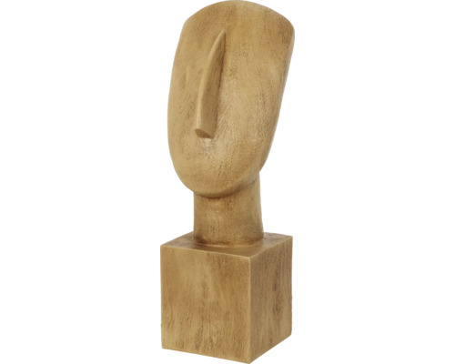 Dekorativní socha stylizované hlavy na podstavci