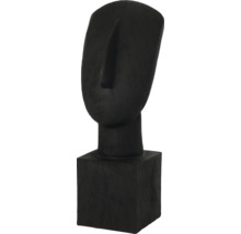 Dekorativní figurka ve tvaru stylizovaného obličeje ze dřeva na podstavci