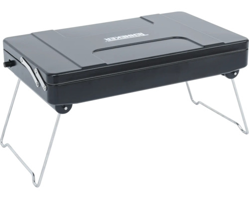 Přenosný gril na dřevěné uhlí s víkem a skládacími nohami