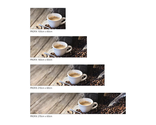 Kuchyňská zástěna Profix s motivem kávy v různých velikostech