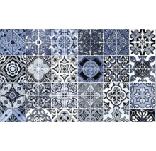 Vzor dlaždic s různými květinovými a geometrickými vzory