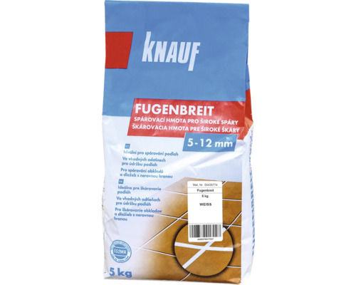 Spárovací hmota KNAUF Fugenbreit Weiss, 5 kg, bílá Knauf Fugenbreit spárovací hmota 5-12 mm v 5 kg balení