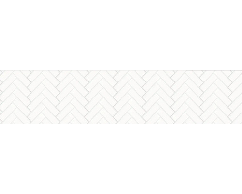 Obkladový panel do kuchyně mySpotti Profix vzhled bílých dlaždic Herringbone 270 x 60 cm PX-27060-1918-HB