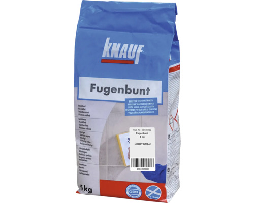 Spárovací hmota KNAUF Fugenbunt Lichtgrau, 5 kg, světle šedá Knauf Fugenbunt flexibilní spárovací hmota 5 kg balení