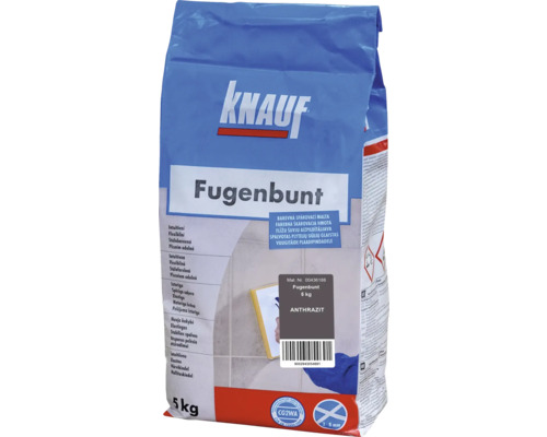 Spárovací hmota KNAUF Fugenbunt Anthrazit, 5 kg, antracit Spárovací hmota Knauf Fugenbunt antracit v 5 kg balení