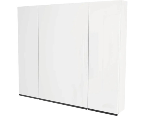 Zrcadlová skříňka bez osvětlení Devo Viva 2.0 100 x 15 x 85 cm premium white Bílá zrcadlová skříňka se třemi dvířky