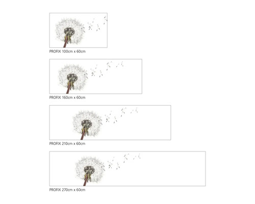 Dekorační panely PROFIX s motivem pampelišky v různých velikostech