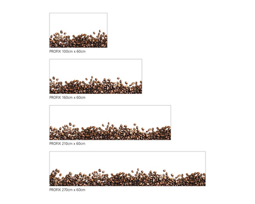 Kuchyňská zástěna Profix s kávovými zrny v různých velikostech