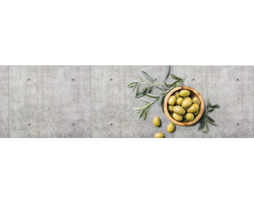 Obkladový panel do kuchyně mySpotti Profix beton a olivy 210 x 60 cm PX-21060-1506-HB