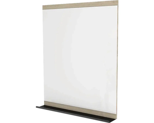 Zrcadlo do koupelny Devo Viva 2.0 s poličkou 70 x 86 cm dub/černá VV2-LUPL70-P29