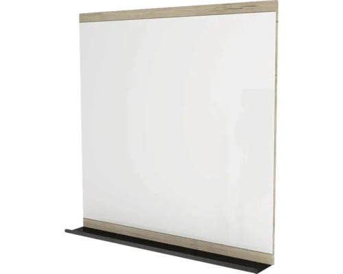 Zrcadlo do koupelny Devo Viva 2.0 s poličkou 85 x 85 cm dub/černá VV2-LUPL85-P29 Nástavec na psací stůl s dřevěným rámem